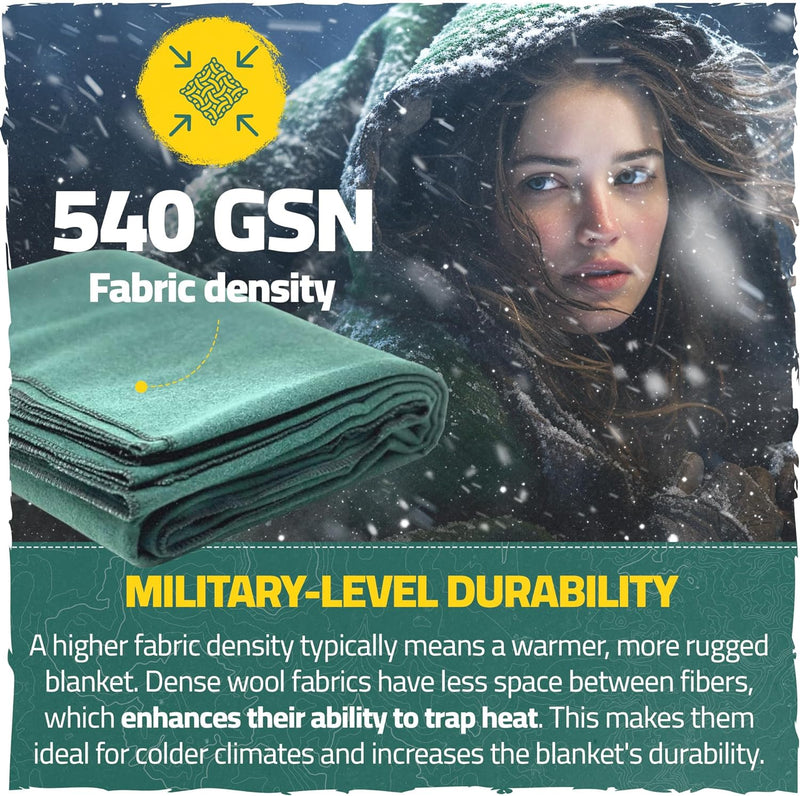 Load image into Gallery viewer, Wool Light Military Blanket – 3lb and 60x90. Pre Washed and pre Shrunk, Warm and Thick. Great for Camping, Outdoors, Survival, Emergency Preparedness, Sporting Events, Survival Kits and More.
