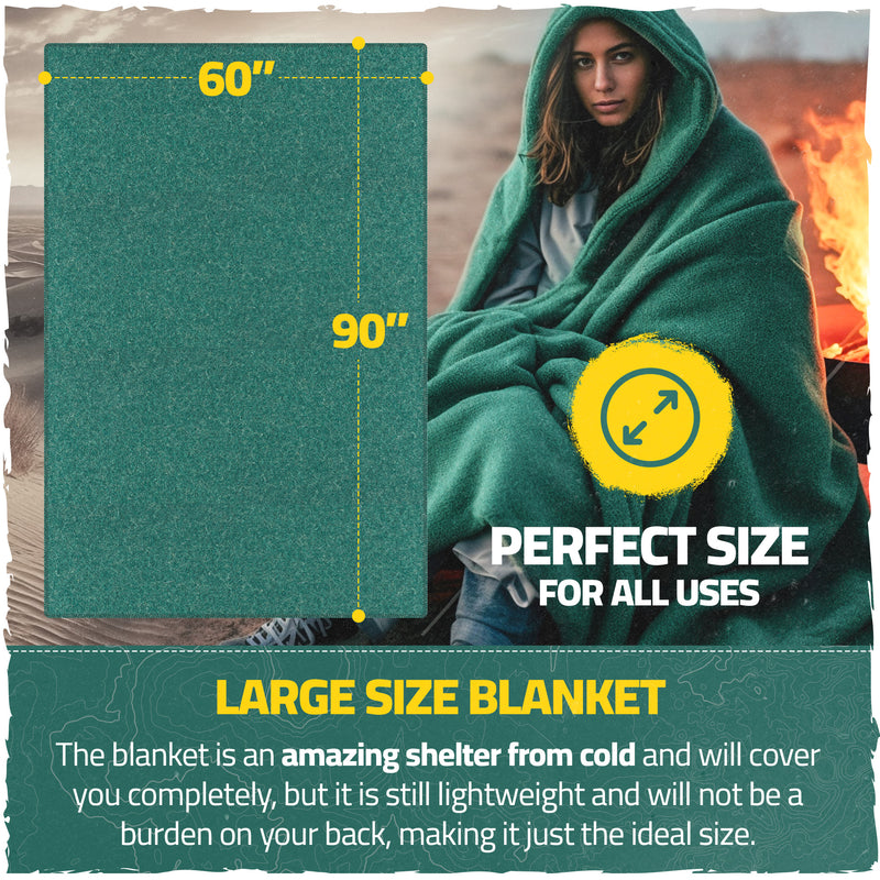 Load image into Gallery viewer, Wool Light Weight Military Blanket – 3lb and 60x90. Pre Washed and Pre Shrunk, Warm and Thick. Great for Camping, Outdoors, Survival, Emergency Preparedness, Sporting Events, Survival Kits and More
